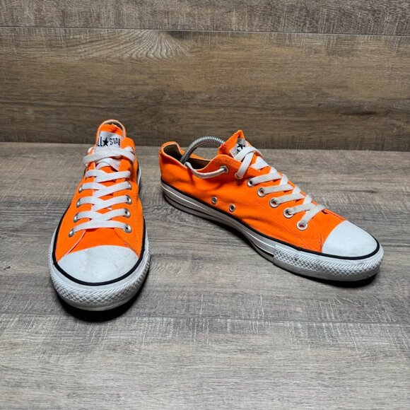 Converse Bright Orange Canvas Sneakers Men's Size 9 - Picture 6 of 7
